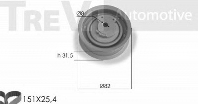 TREVI AUTOMOTIVE kd1249 -  Комплект ремня ГРМ